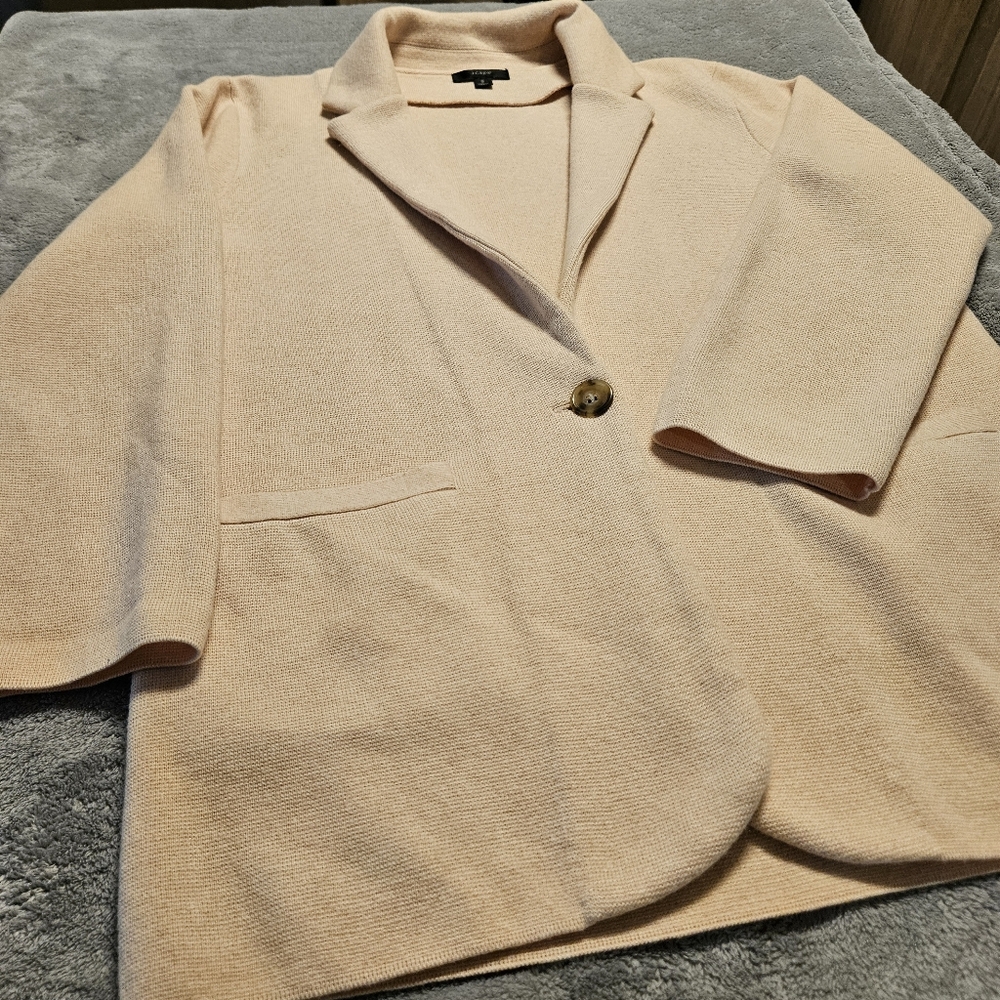 J Crew Schoolboy Merino Wool Blend Sweater Blazer Size S Light Pink Coral